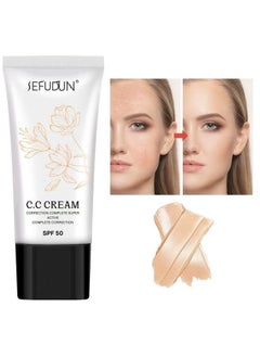 Sefudun CC Cream Self Adjusting for Mature Skin, Super Active CC Cream Foundation with SPF 50 for Face and Body Color Correcting  - Image 1
