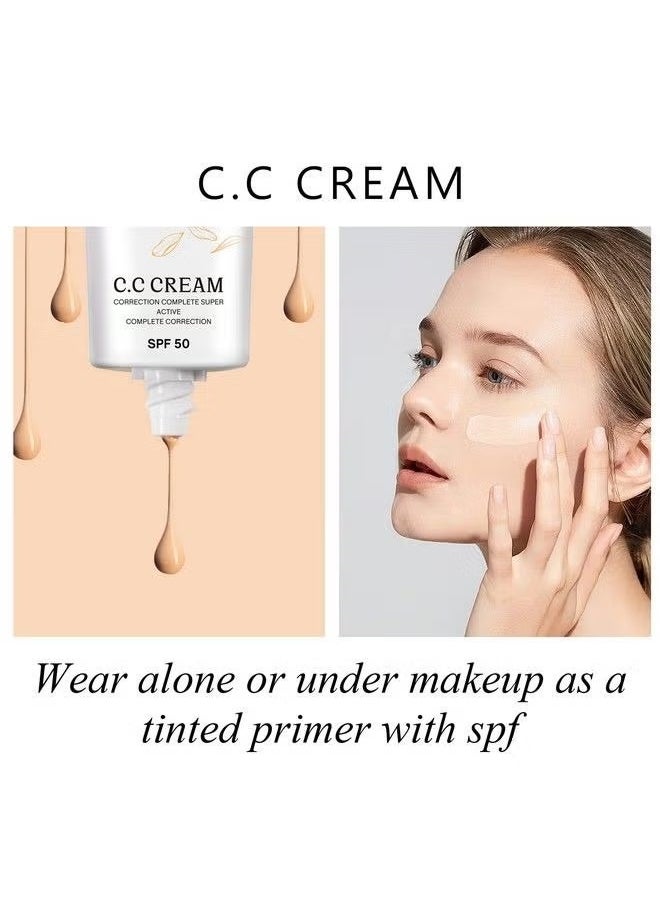 Sefudun CC Cream Self Adjusting for Mature Skin, Super Active CC Cream Foundation with SPF 50 for Face and Body Color Correcting  - Image 4