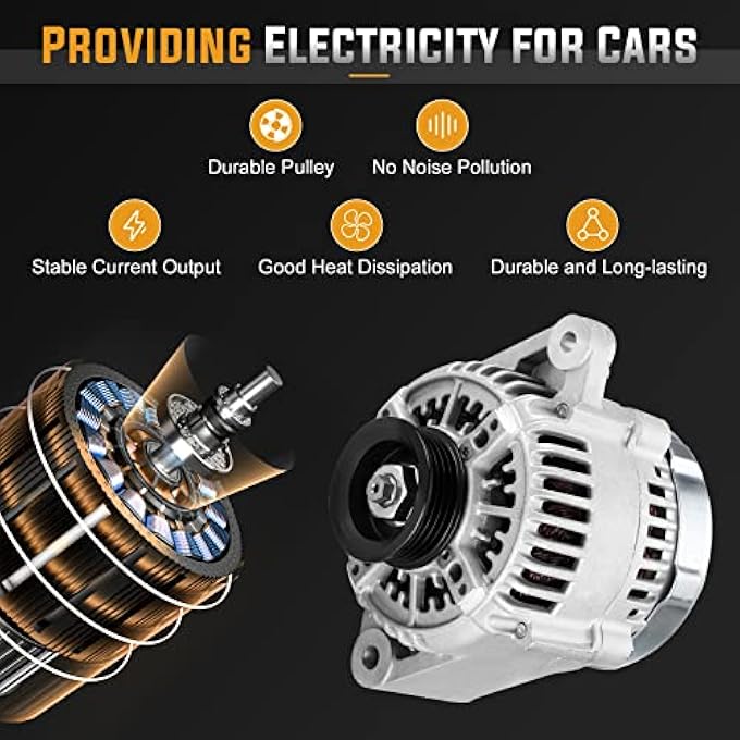 ILONPA Alternator Replacement Compatible with 96-98 Toyota 4Runner, 97-98 T-100 Pickup, 97-99 Tacoma, 00-02 Tundra Replace AND0158, 101211-4130, 102211-5040, ALT-5028, 27060-62180 - Image 5
