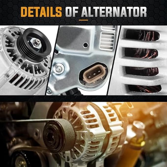ILONPA Alternator Replacement Compatible with 96-98 Toyota 4Runner, 97-98 T-100 Pickup, 97-99 Tacoma, 00-02 Tundra Replace AND0158, 101211-4130, 102211-5040, ALT-5028, 27060-62180 - Image 3