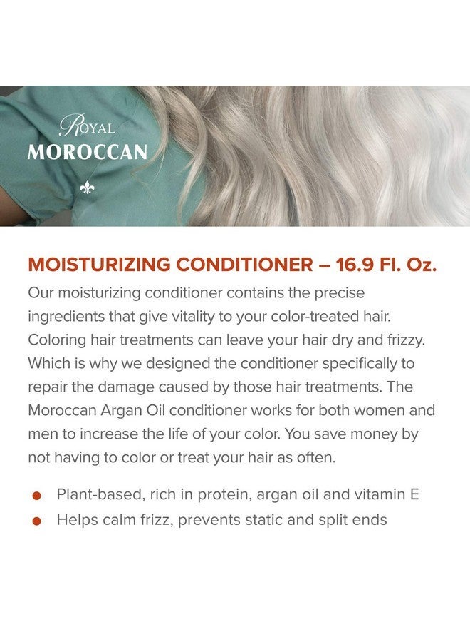 Royal Moroccan Moisturizing Conditioner Hair Products - Moisturizing Conditioner For Dry and Colored Hair 500 ml 16.9 fl.oz, Base of Moroccan Argan oil, For color - Treated Hair, Frizzy Hair. - Image 2