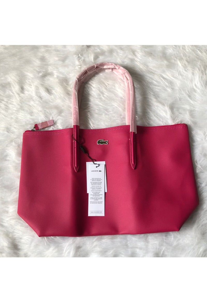 LACOSTE Lacoste Women's L.12.12 Concept Large Vertical Shopping Bag Large Size ROSEO Color  - Image 1