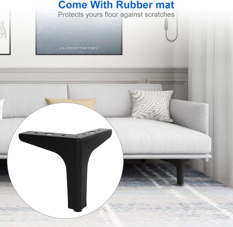 MIVIDE 12Pack Metal Furniture Sofa Legs 5inch Modern Style Furniture Triangle Sofa Legs Feet Metal Cabinet Legs Replacement Black for Cabinet Cupboard Sofa Couch Chair Ottoman - Image 5