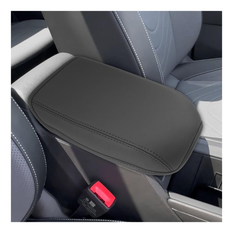 غطاء مسند الذراع SXCY لسيارة 2025 VW Tiguan لملحقات 2025 Volkswagen Tiguan غطاء وحدة التحكم الوسطى 2025 Tiguan غطاء وحدة التحكم الوسطى رقيق بخط أسود