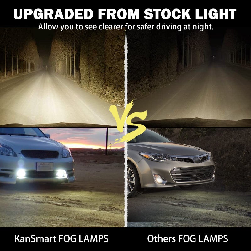 KanSmart Fog Light Assembly Compatible with Toyota Venza Camry Corolla RAV4 Yaris Prius Highlander Avalon Matrix Solara Fog Lights 2006-2013 for Lexus GS350 HS250h LX570 RX350 RX450h Left & Right H11 12V 55W - Image 4