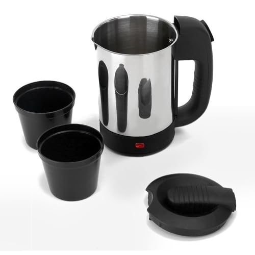 GIONEE Stainless Steel 0.5Litre Steel Body Portable Travel Electric Kettle For Water/Tea/Coffee/Milk/Noodle With Rapid Heating By Concealed Element,Auto Shut Off&Dry Boil Protection(Silver)1100 Watts - Image 1