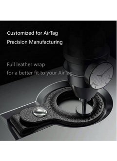 MIGOFAST Leather Protective Key Ring Case Cover Compatible for Apple AirTag (Brown)  - Image 2