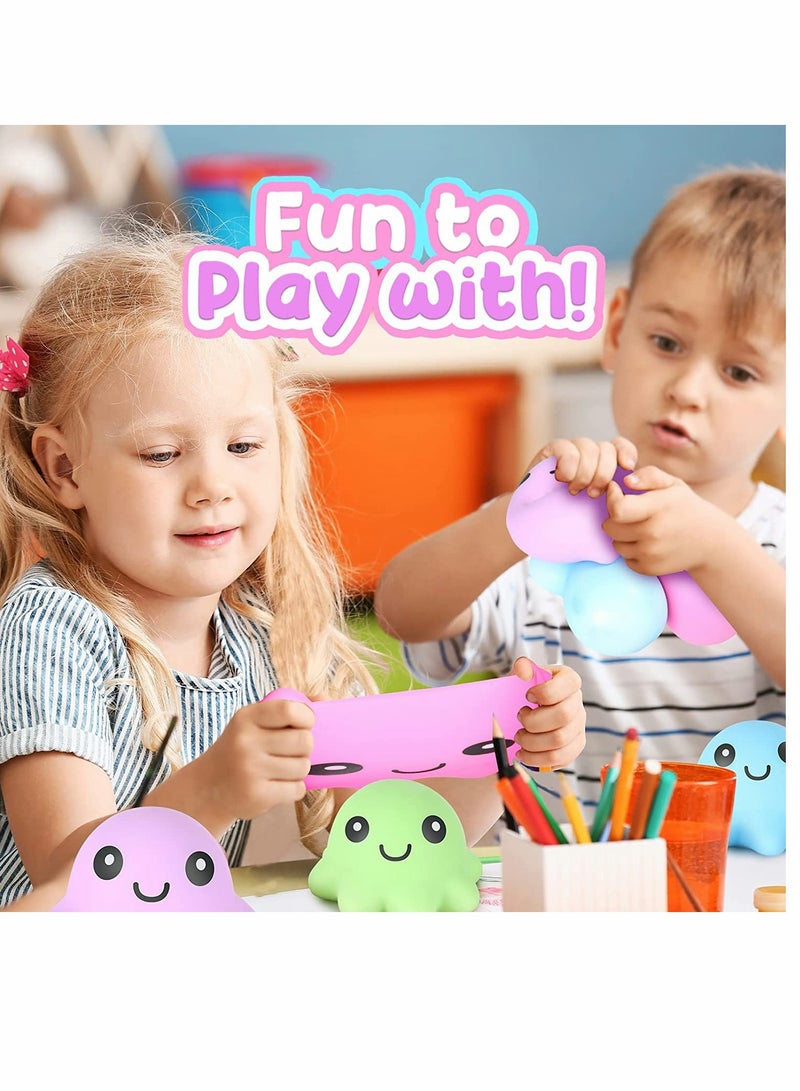 Octopus Stress Balls 12 Pack Soft Squishy Toys for Kids and Adults Sensory Fidget Party Favors Ideal for Stress Relief and Autism - Image 3