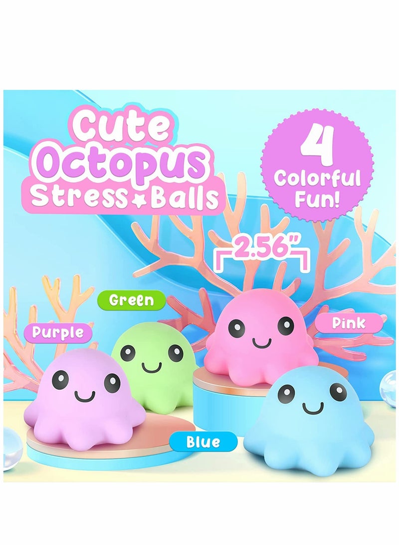 Octopus Stress Balls 12 Pack Soft Squishy Toys for Kids and Adults Sensory Fidget Party Favors Ideal for Stress Relief and Autism - Image 5