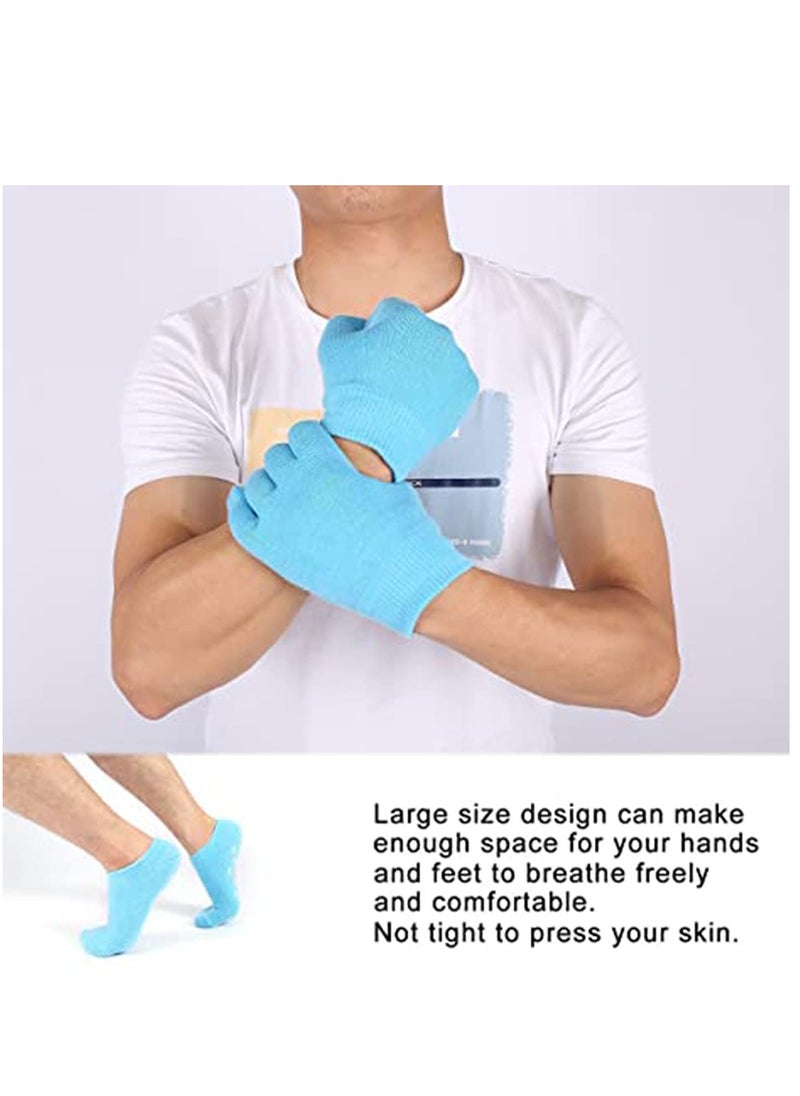 SYOSI Moisturizing Socks and Gloves Set Soft Cotton with Thermoplastic Gel Repair and Heal Eczema Cracked Dry Skin, Gel Lining Infused with Essential Oils and Vitamins  - Image 4