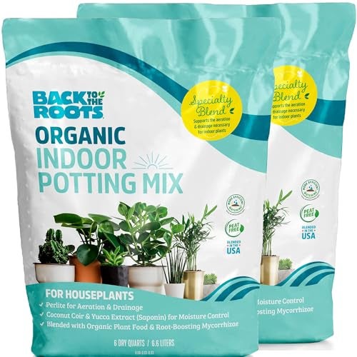 Back to the Roots 100% Organic Indoor Potting Mix (Value 12 Quart) | Promotes Healthy Houseplant Growth| Made in The USA - Image 1