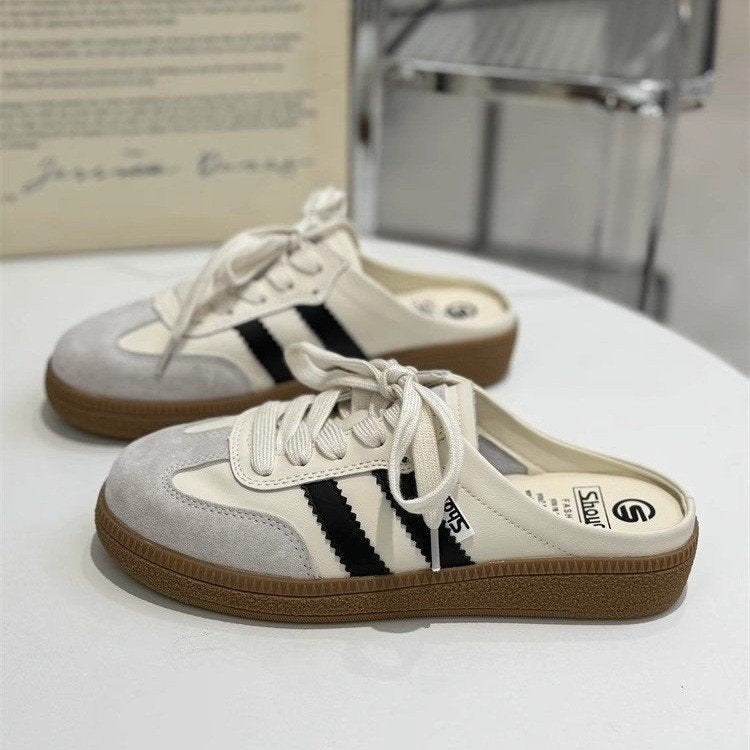 Soft-Soled German Training Shoes Women'S Summer Outer Wear Style Baotou Half Slippers Retro Heel-Free Slip-On Lazy Women'S Shoes - Image 2