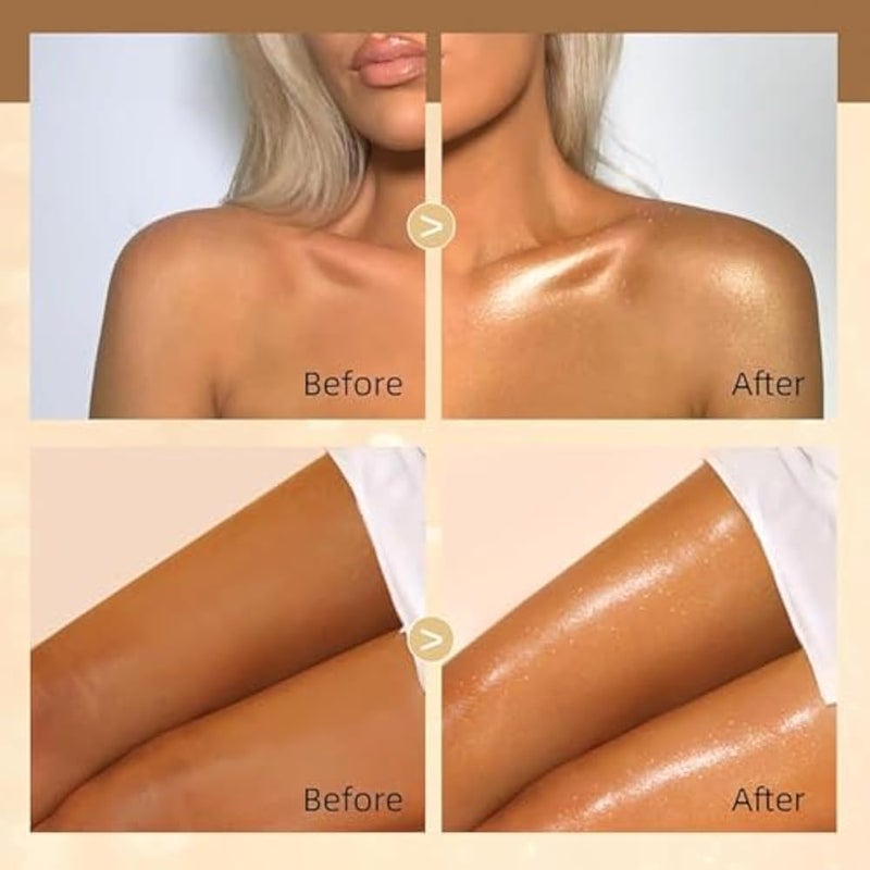 Glow Bloom Liquid Waterproof Highlighter Long Lasting Cream Highlighter with Shimmer Dewy Finish-off white (02) - Image 4