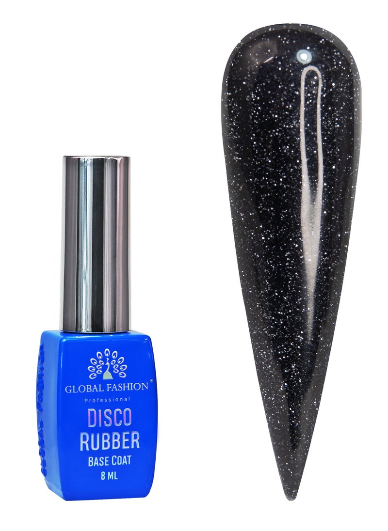 GLOBAL FASHION Global Fashion Disco Reflective Rubber Base | 8ml | Long-lasting Shine | Nail Art | (10)  - Image 1