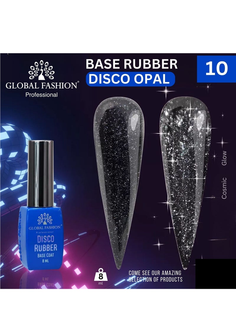 GLOBAL FASHION Global Fashion Disco Reflective Rubber Base | 8ml | Long-lasting Shine | Nail Art | (10)  - Image 2