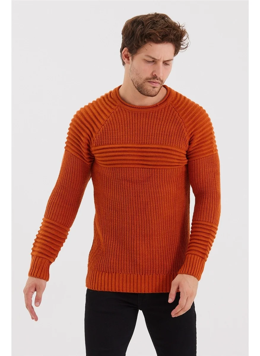 Cool Tarz Cool Style Men's Tile Ribbed Knitwear SWEATER-TRZCM28888R300S