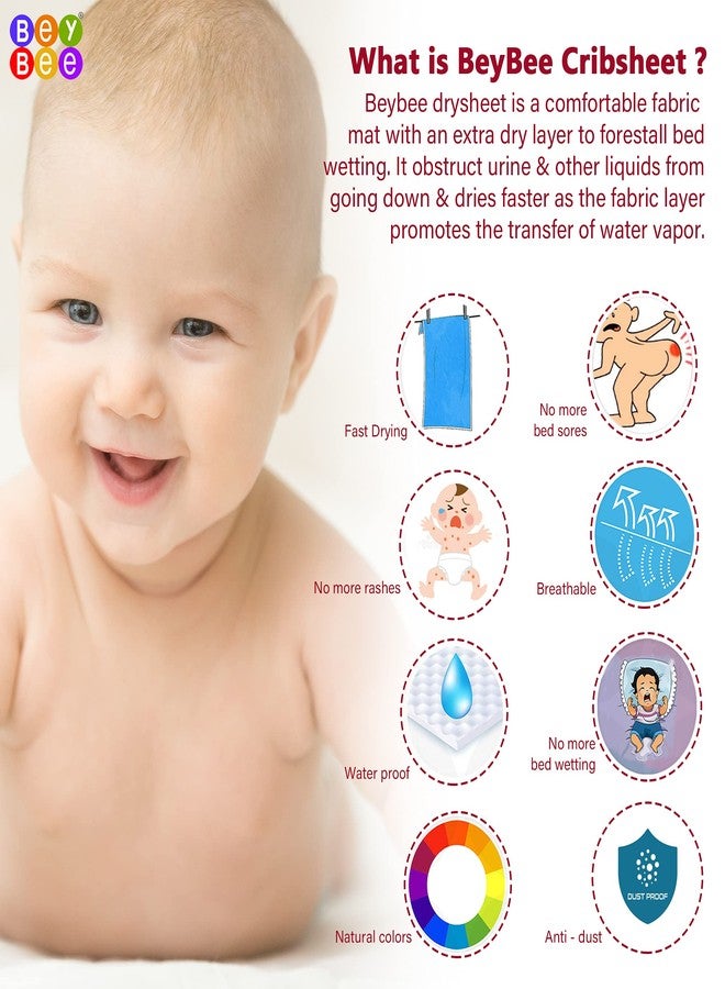 Bey Bee BeyBee Waterproof Quick Dry Sheet for Baby| Bed Pad Anti-Piling Fleece Extra Absorbent Washable Matress Protector| Baby Bed Protector Sheet for Toddler Children, Medium Size, 100x70cm, Firoza - Image 4