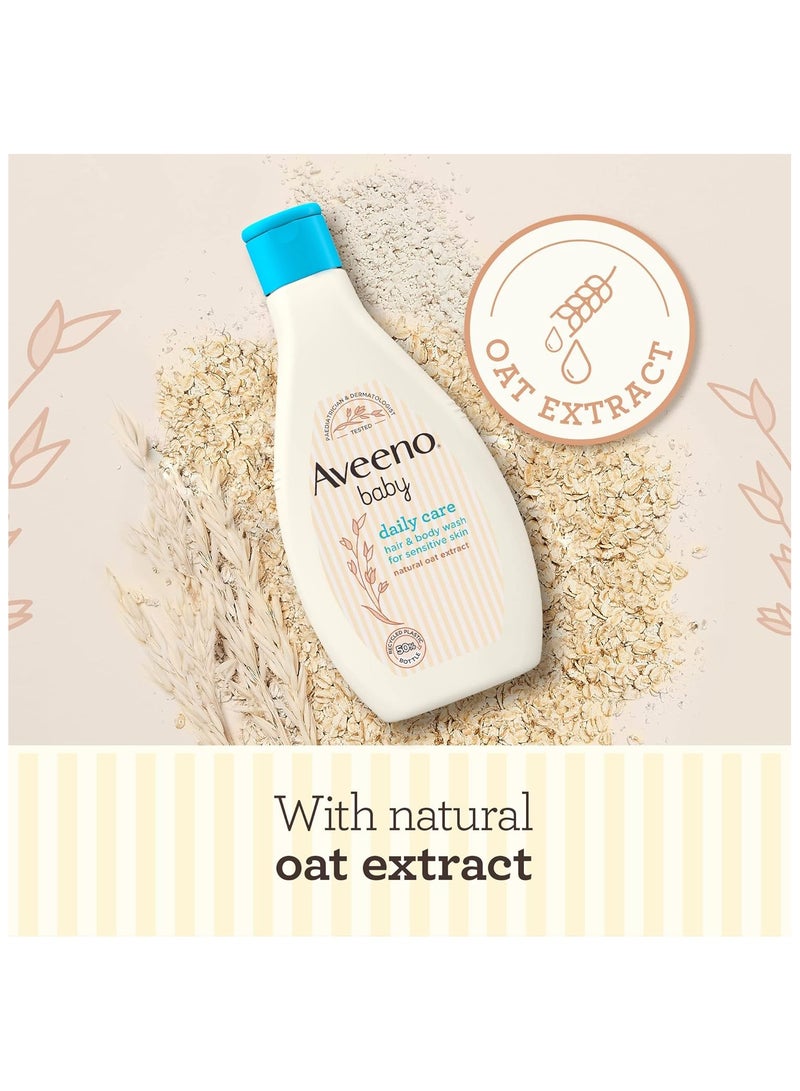 Aveeno Baby, Daily Care Hair & Body Wash, gently cleanses and nourishes from head to toe, gently fragranced, ideal for newborns, 250ml. - Image 3