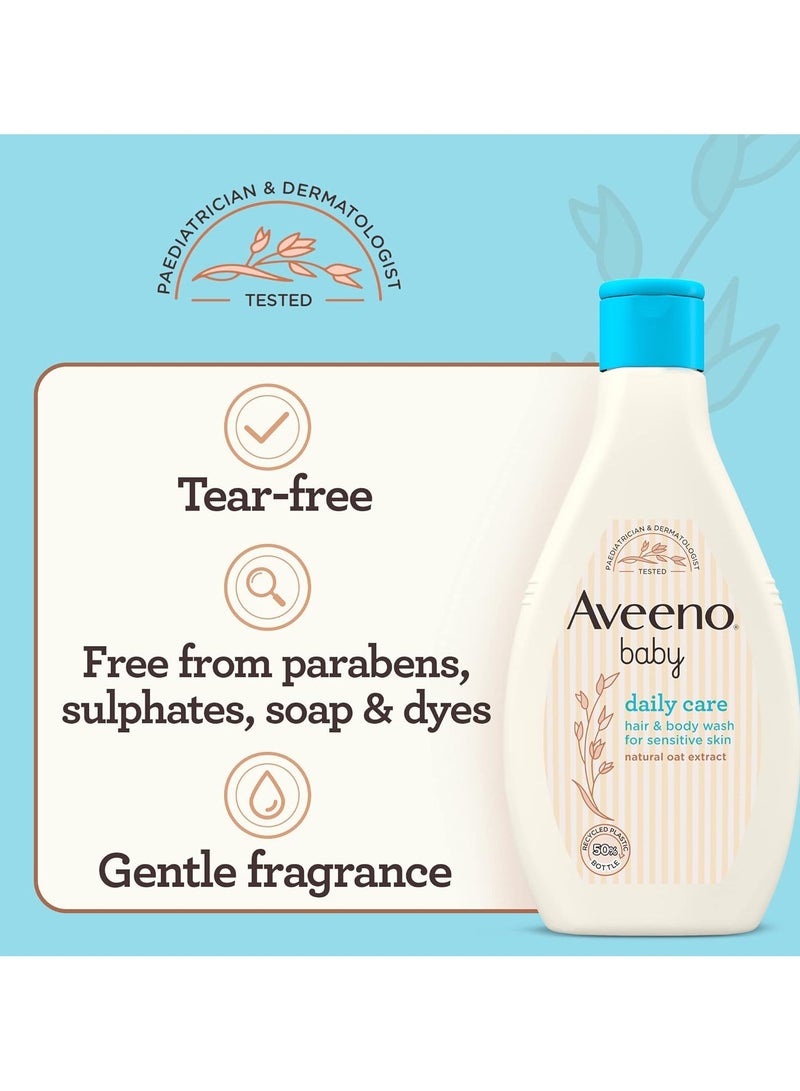 Aveeno Baby, Daily Care Hair & Body Wash, gently cleanses and nourishes from head to toe, gently fragranced, ideal for newborns, 250ml. - Image 5