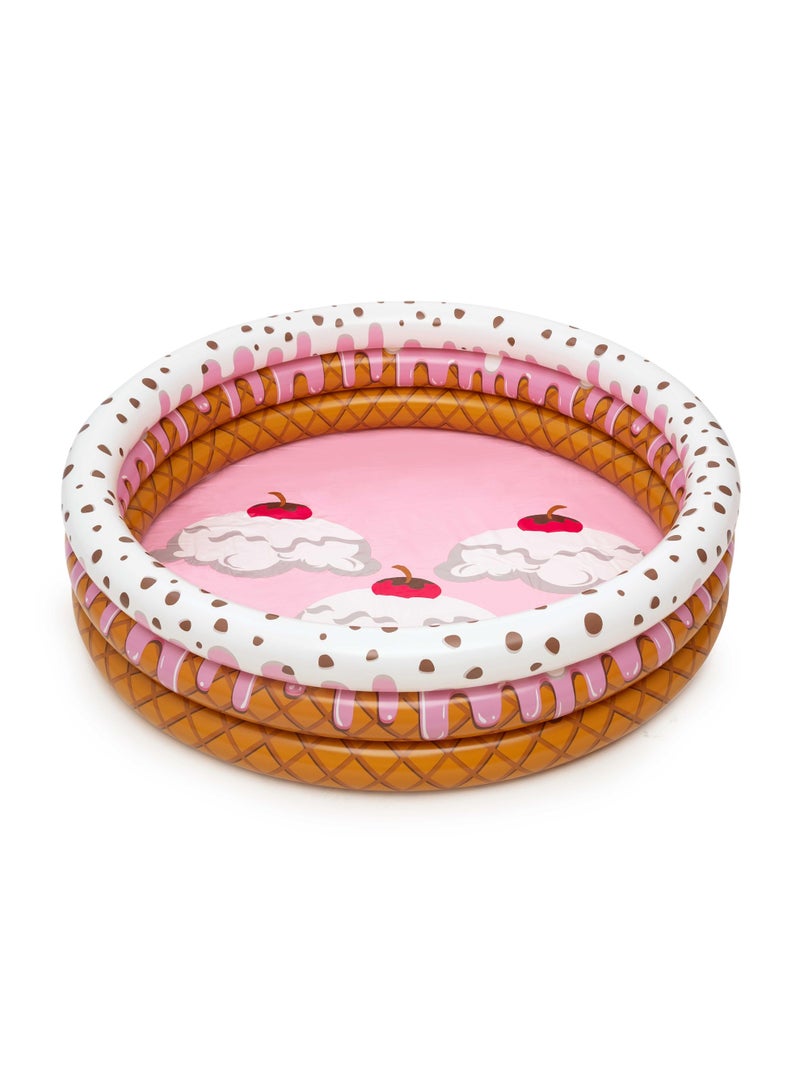 Bestway Sundae Funday Inflatable Round Play Pool 160x38cm | Kiddie Pool | Kids Pool | Easy to Set Up | Backyard Pool | Family Pool Perfect for Summer - Image 1