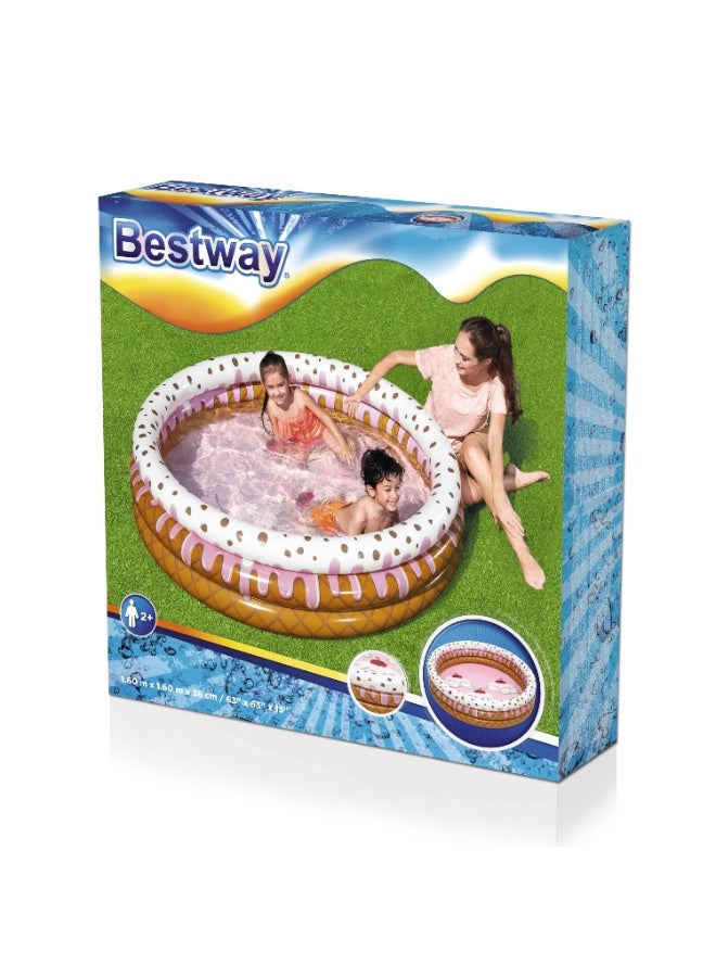 Bestway Sundae Funday Inflatable Round Play Pool 160x38cm | Kiddie Pool | Kids Pool | Easy to Set Up | Backyard Pool | Family Pool Perfect for Summer - Image 4