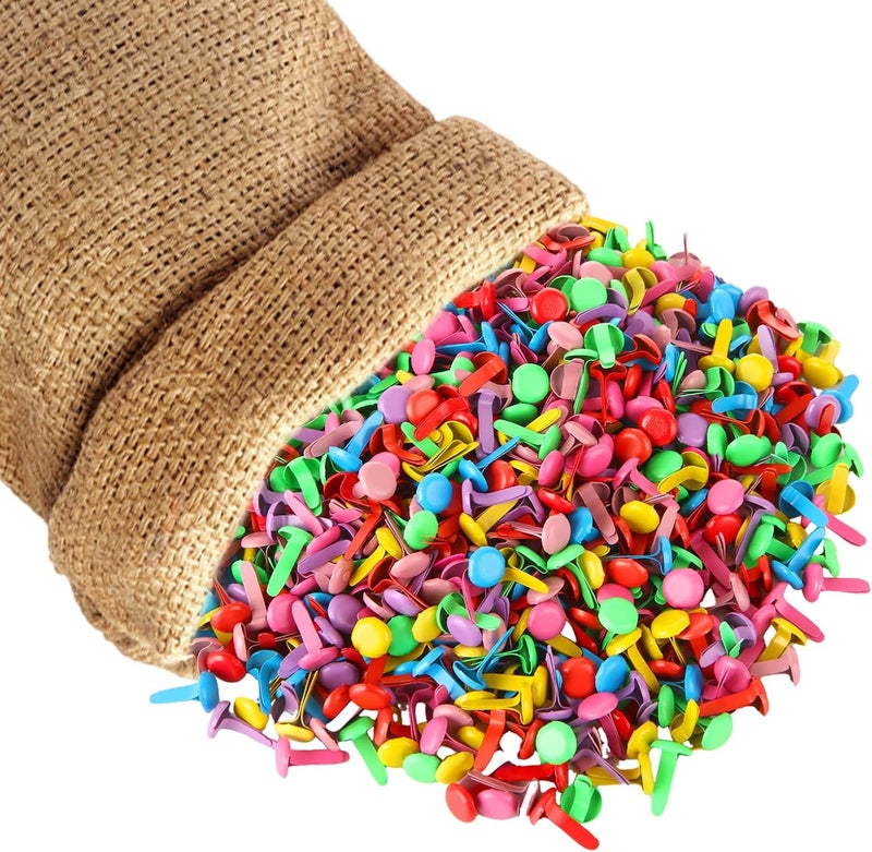MIVIDE 1000 Pack Multicolor Paper Fasteners, Mini Round Brads for Paper Crafts Split Pins, DIY Art Craft Accessories, Scrapbooking Brads, Craft Pins Pushpin (8 x 15 mm) - Image 4