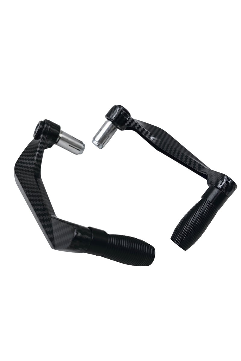 مقود دراجة نارية أسود من الألومنيوم CNC، ذراع فرامل وقابض، واقي لليد، ودرع حماية، وتعديل للتروس