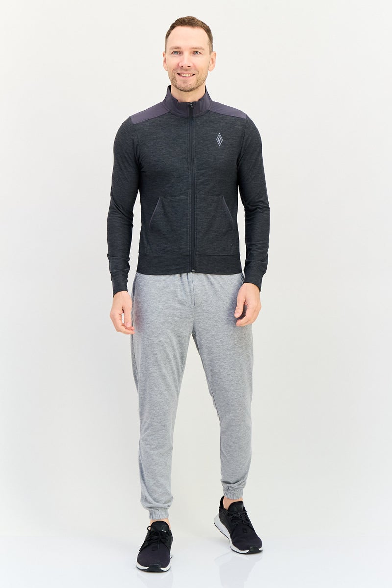 SKECHERS Men Sportswear Fit Long Sleeve Outdoor Track Top, Heather Grey - Image 4