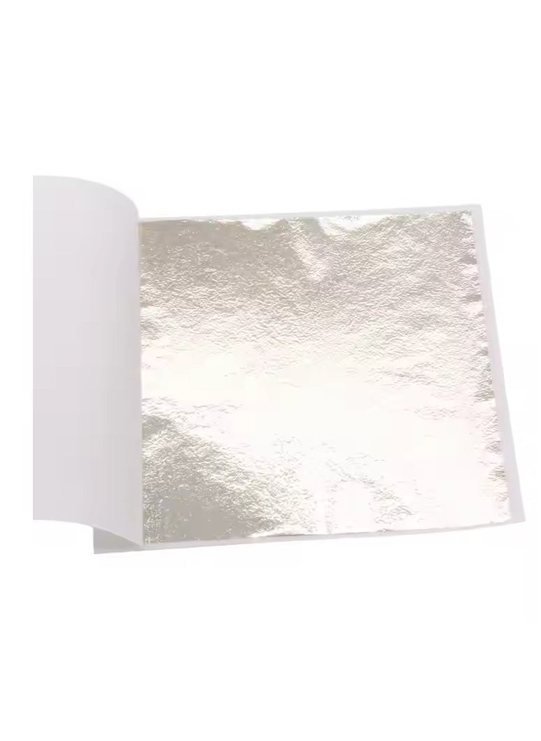 Generic - KINNO Gold Plated Gold Foil Paper, 8*8.5cm x 8*8.5cm 100/sheet Gold Plated Gold Foil Paper for Painting, Crafts, Nail Decoration, Furniture (Antique Silver) - Image 1