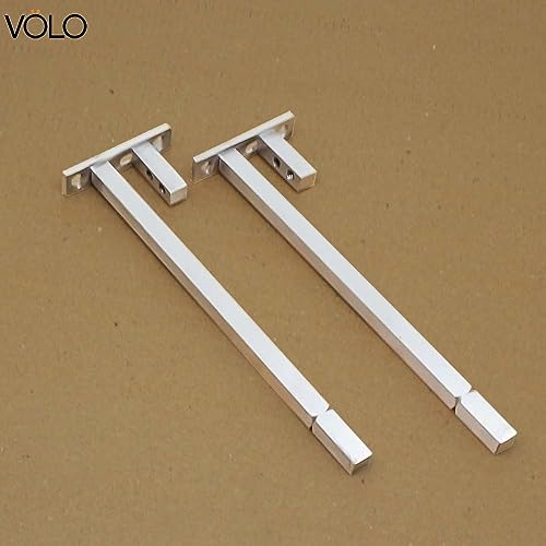 Volo Adjustable Stainless Steel F Type Glass Shelf Bracket Square for 6mm/ 8 mm/ 10mm/ 12mm Glass (8"- 200 mm, 2) - Image 4