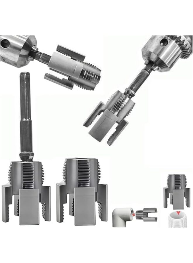 LAMAY 2PCS Pipe Threading Tool Dual-Function Internal and External Thread Cutting Tool for Home Repair - Image 1