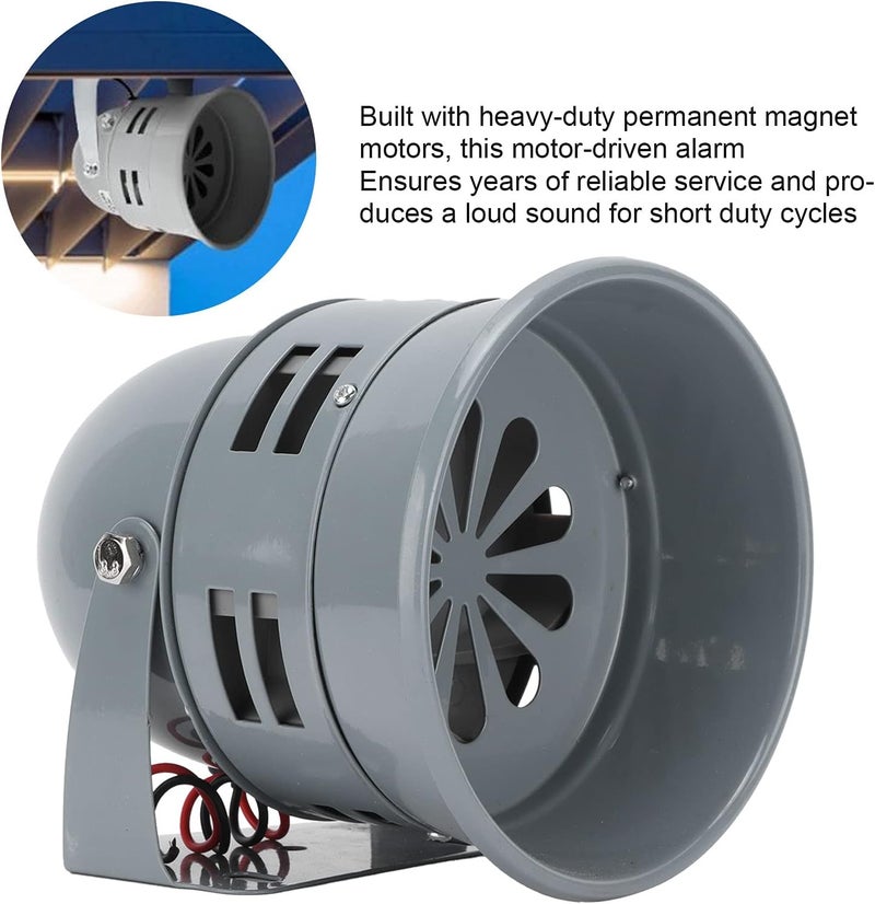 klarako Electric Motor Driven Horn, Electric Motor Alarm/Siren Mini Fireproof Sound System for Construction Sites Substations Factories - Image 5