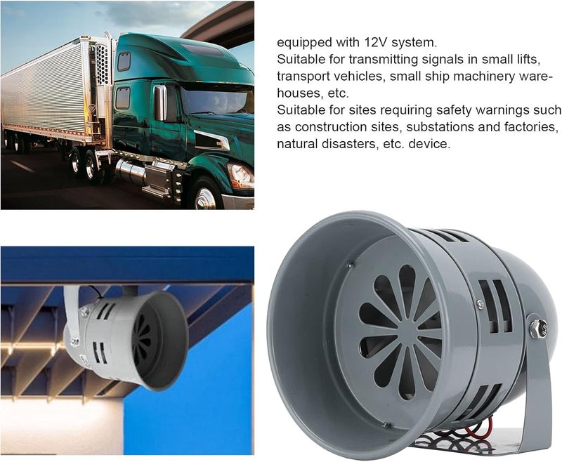 klarako Electric Motor Driven Horn, Electric Motor Alarm/Siren Mini Fireproof Sound System for Construction Sites Substations Factories - Image 3