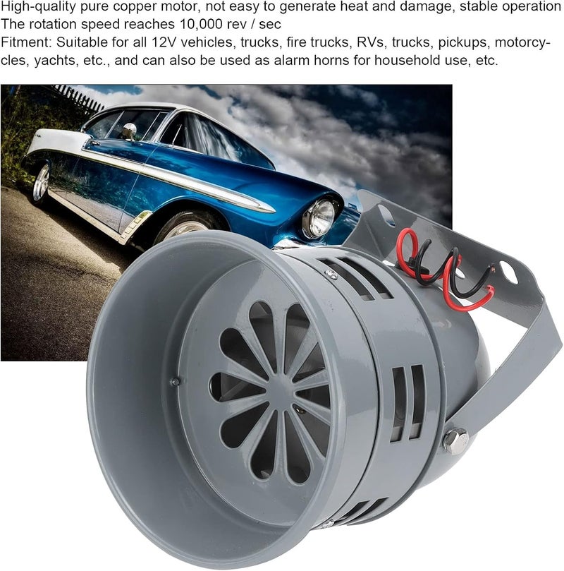 klarako Electric Motor Driven Horn, Electric Motor Alarm/Siren Mini Fireproof Sound System for Construction Sites Substations Factories - Image 2