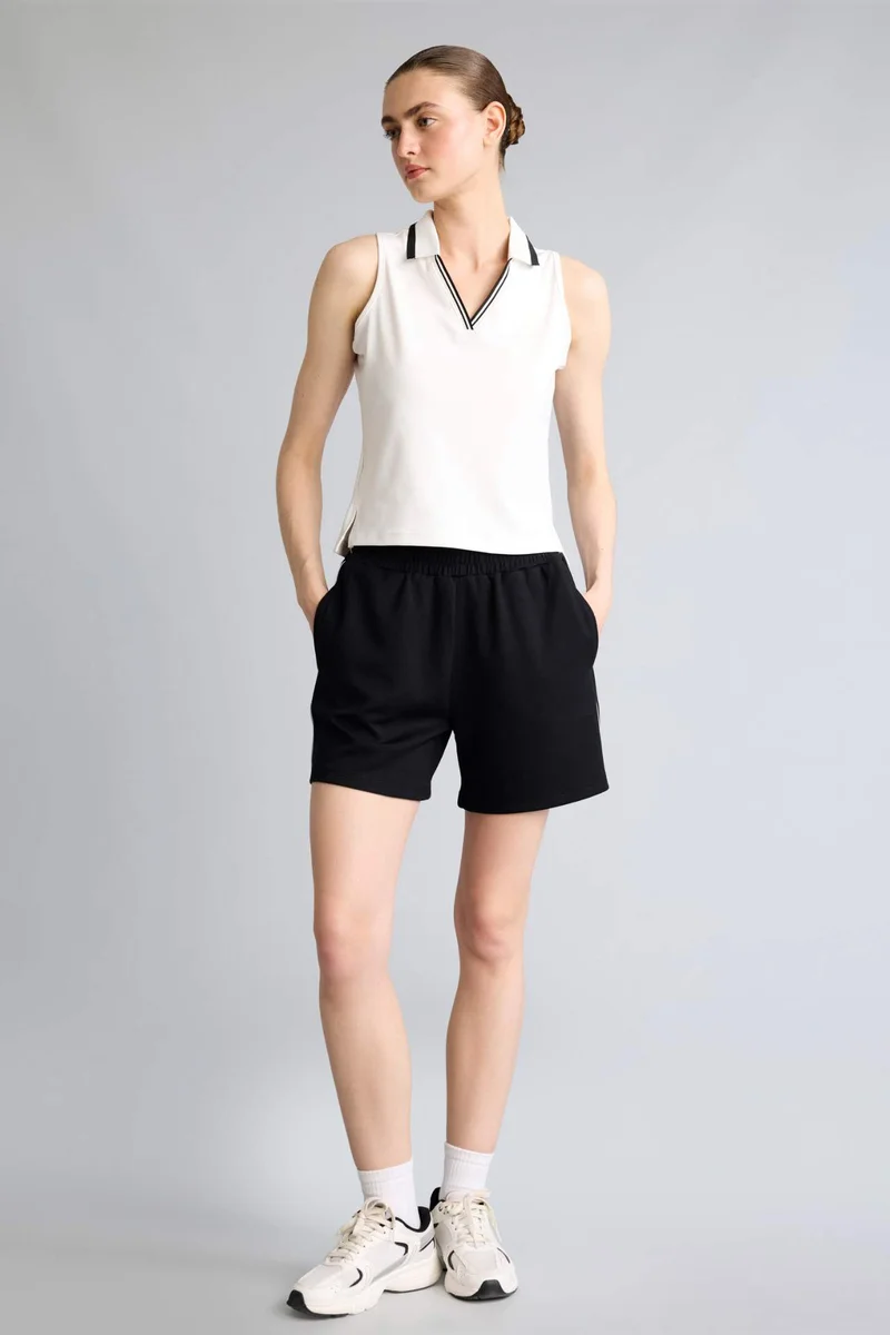 DeFacto Standard Fit Polo Collar Tank Top