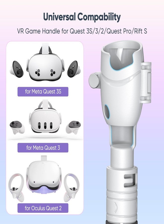أذرع طويلة متعددة الاستخدامات من 4 في 1 للعبة Gorilla Tag لأجهزة التحكم Meta Quest 3S/Oculus Quest 3/2/Pro/Rift S، وموسعات أذرع طويلة من Kinwin لملحقات Quest، ومقابض الواقع الافتراضي لألعاب Beat Saber/Gorilla Tag/Golf Club - Image 2