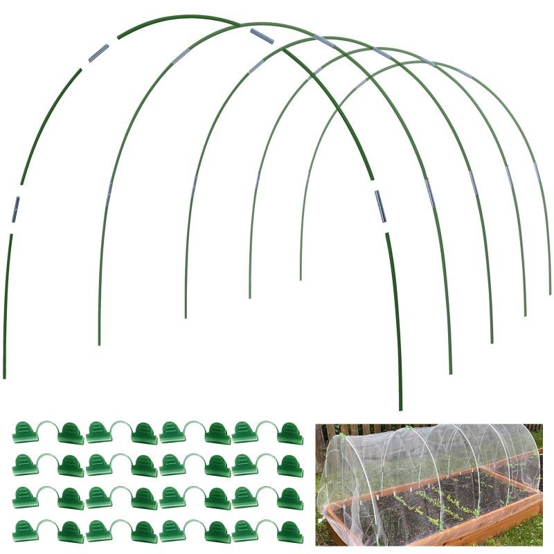 MAXPACE Greenhouse Hoops for DIY 2.8ft or Wider Grow Tunnel, Rust-Free Fiberglass Support Hoops Frame for Garden Fabric, DIY Plant Support Garden Stakes, Gardening Supplies, 25pcs - Image 1