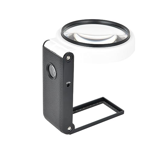 Bysameyee Magnifying Glasses with Light and Stand, 10X 25X Handheld Lighted Magnifier, Large Standing Magnifying Glass with 32 LED Lights for Close Work Coin Stamp Collection - Image 3
