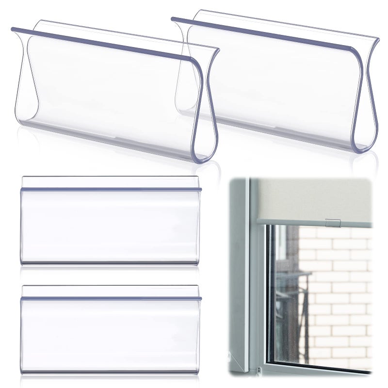 Chunful Roller Window Shades Shade Pull for Roller Shades Pull Down Shades Blinds for Windows Shade Grips Plastic Hem Grip Roller Shade Hardware for Home Rolling Curtain Accessories (Clear  4 Pieces)  - Image 1