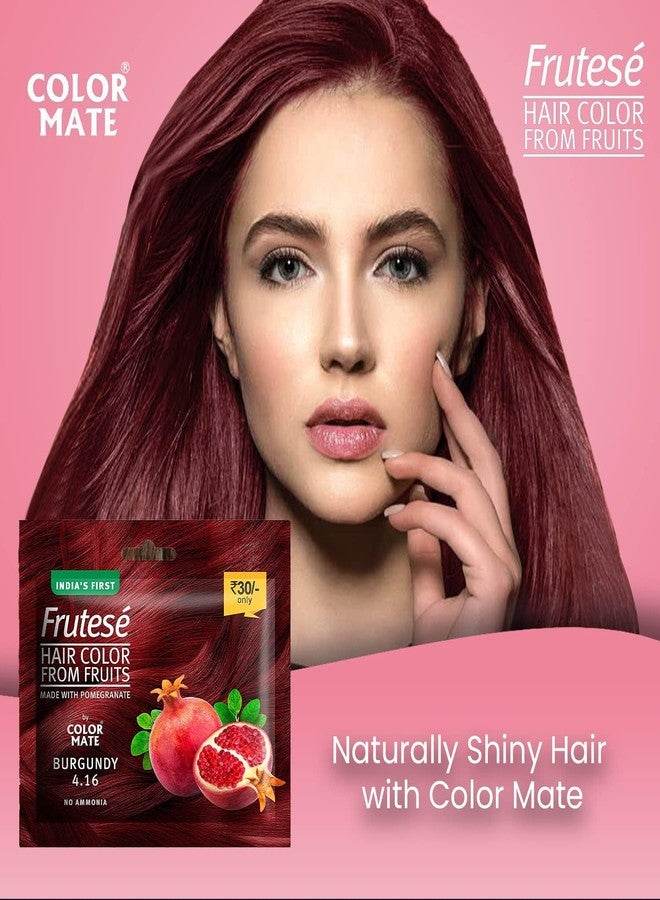 Color Mate “Frutesé Hair Color From Fruits -Natural Brown with Coffee Beans (40 ml/Sachet) Fruits - based hair color with conditioning formula || No Ammonia (Burgundy, 8) - Image 4