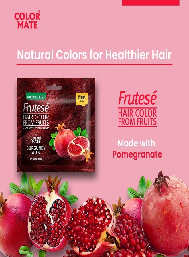 Color Mate “Frutesé Hair Color From Fruits -Natural Brown with Coffee Beans (40 ml/Sachet) Fruits - based hair color with conditioning formula || No Ammonia (Burgundy, 8) - Image 5