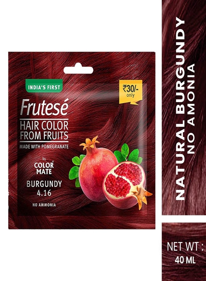 Color Mate “Frutesé Hair Color From Fruits -Natural Brown with Coffee Beans (40 ml/Sachet) Fruits - based hair color with conditioning formula || No Ammonia (Burgundy, 8) - Image 2