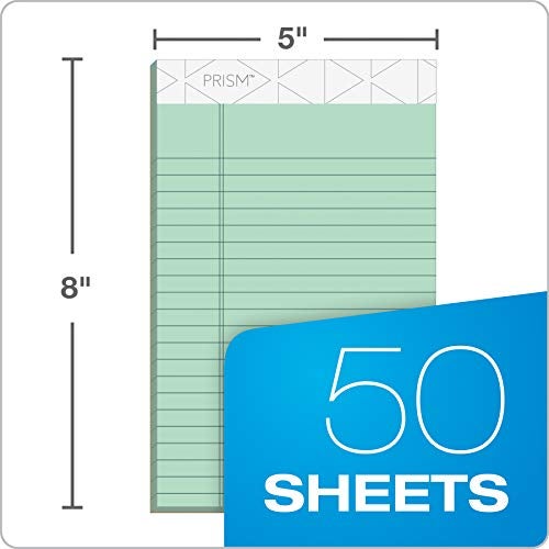 TOPS 63090 Prism Plus Colored Legal Pads, 5 x 8, Green, 50 Sheets (Pack of 12) - Image 3