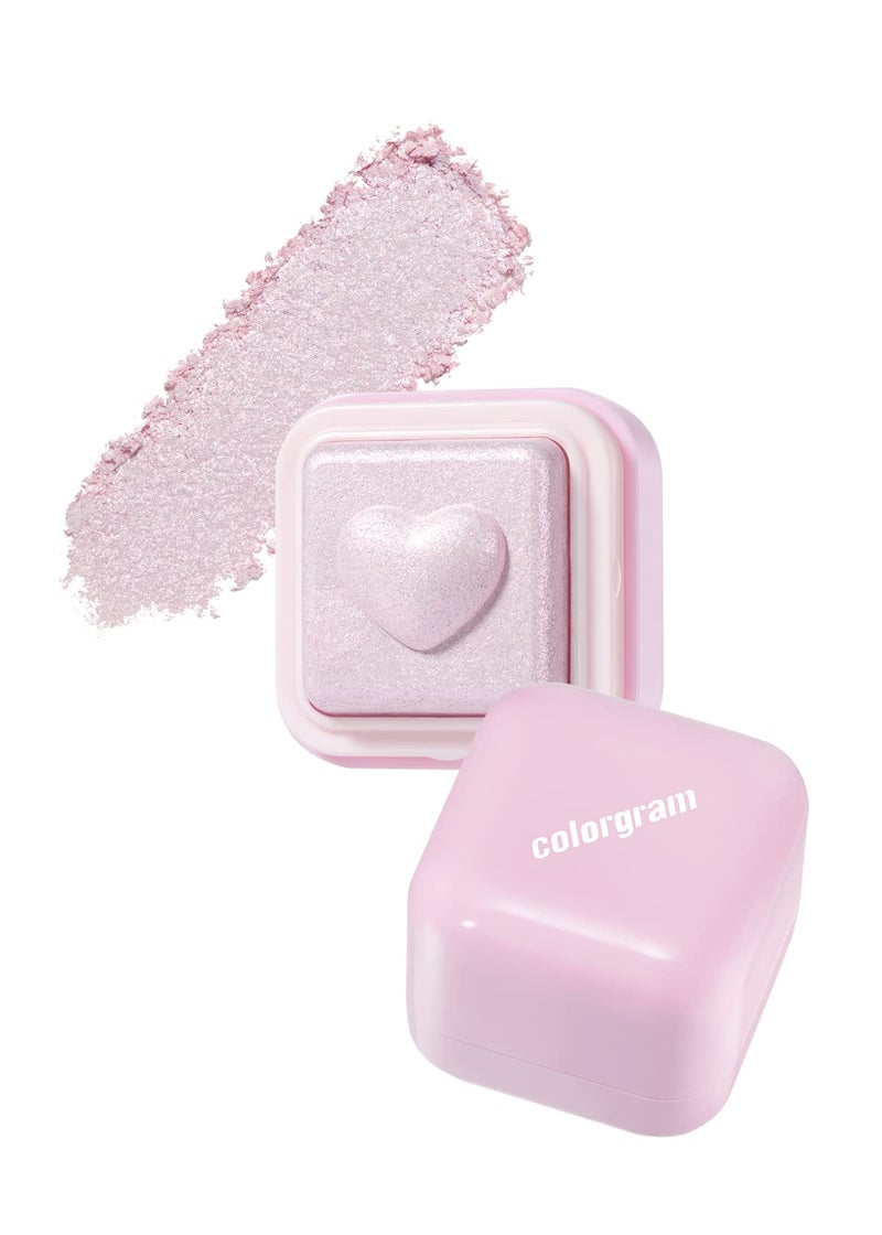 COLORGRAM Milk Bling Heartlighter 02 Pink Heart | Silky Smooth Versatile Creamy Highlighter with Shimmery Finish, Soft and Natural Glow Perfect for Daily Makeup - Image 1