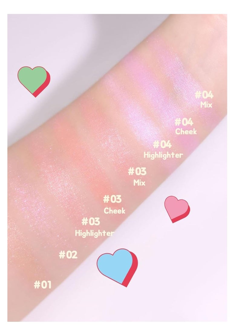 COLORGRAM COLORGRAM Milk Bling Heartlighter 02 Pink Heart | Silky Smooth Versatile Creamy Highlighter with Shimmery Finish, Soft and Natural Glow Perfect for Daily Makeup - Image 2