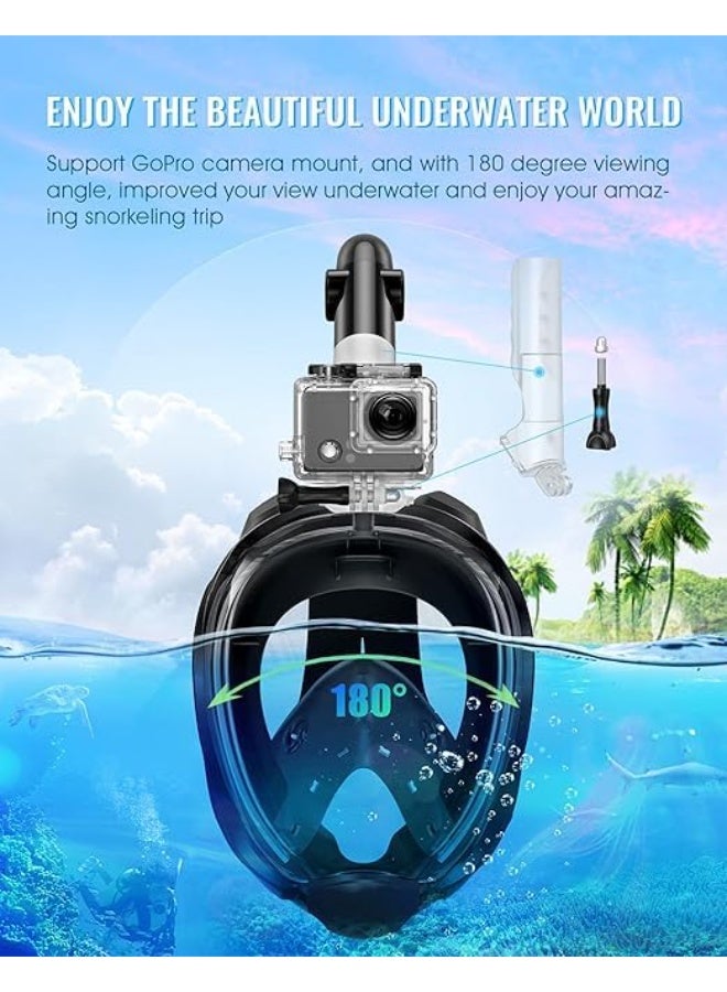 QSHOP 180 Degree Panoramic View Full Face Snorkel Mask Anti-fog and Anti-leak, Suitable for Adults and Kids to Enjoy a Safe and Clear Snorkeling Experience in the Sea or Pool  - Image 4