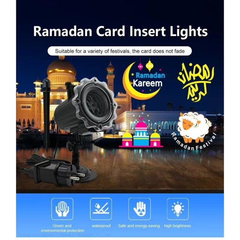 Decorative Lightening Indoor Outdoor LED Plug-in Projector with Remote Control 18 Occasions Cards Including Ramadan Kareem Eid Mubarak Birthday Party - Image 2