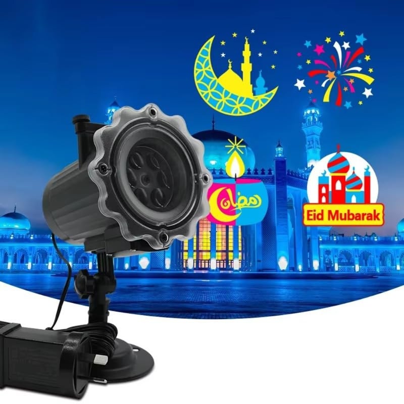 Decorative Lightening Indoor Outdoor LED Plug-in Projector with Remote Control 18 Occasions Cards Including Ramadan Kareem Eid Mubarak Birthday Party - Image 5
