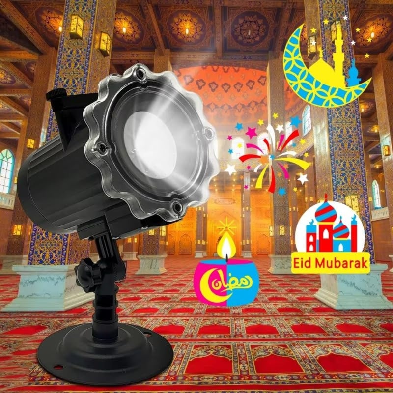 Decorative Lightening Indoor Outdoor LED Plug-in Projector with Remote Control 18 Occasions Cards Including Ramadan Kareem Eid Mubarak Birthday Party - Image 4