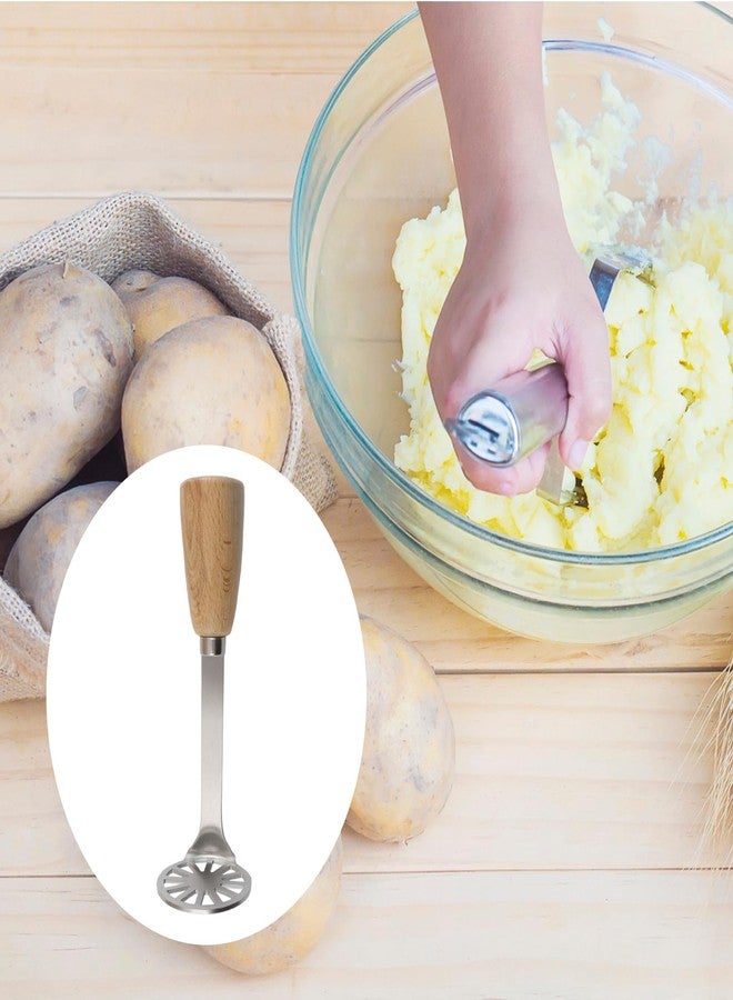 Tsnamay 5.9" Mini Potato Masher,Avocado Masher with Wood Non Slip Handle Stainless Steel Masher Kitchen Tool - Image 3